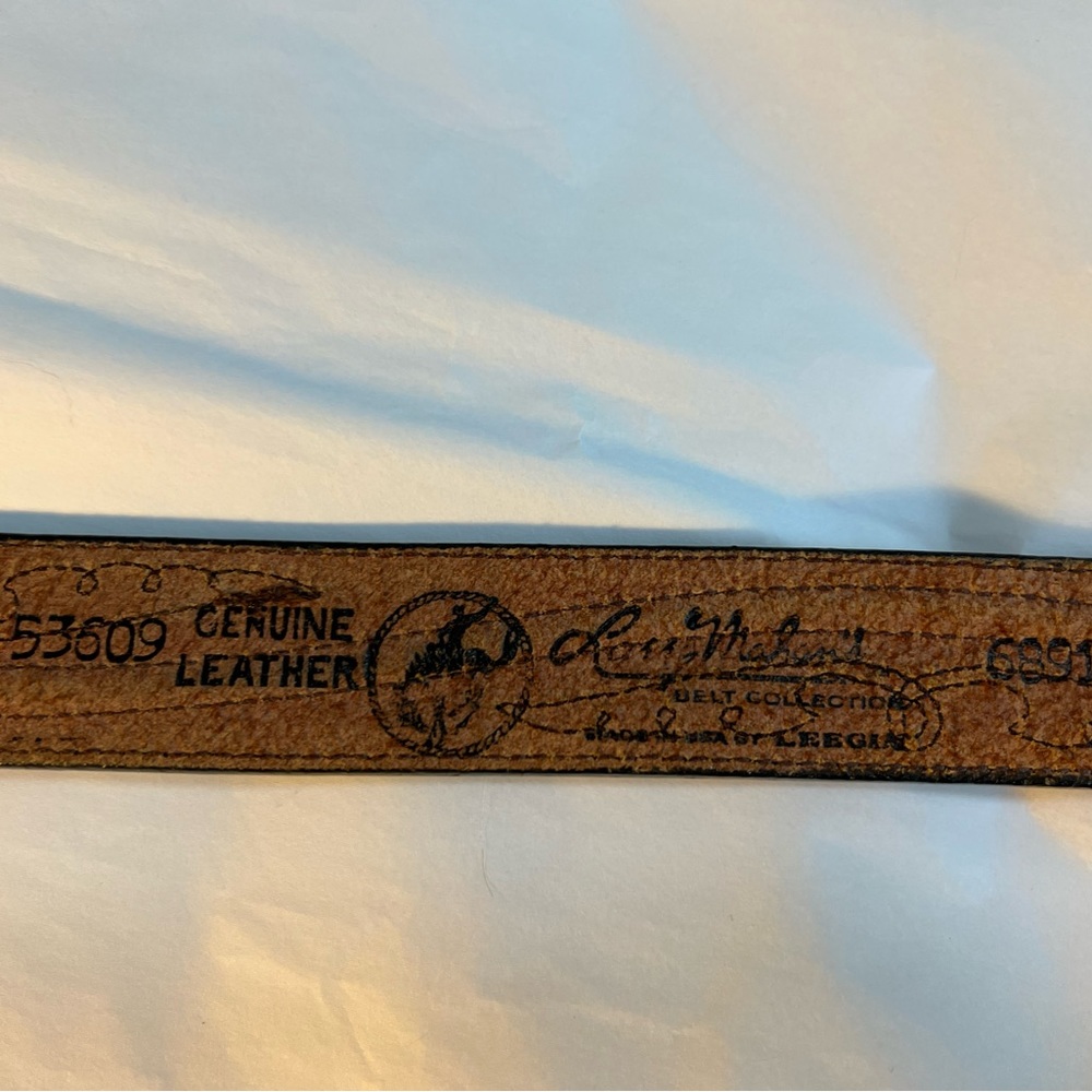 Vintage western leather belt silver buckle - Picture 5 of 9